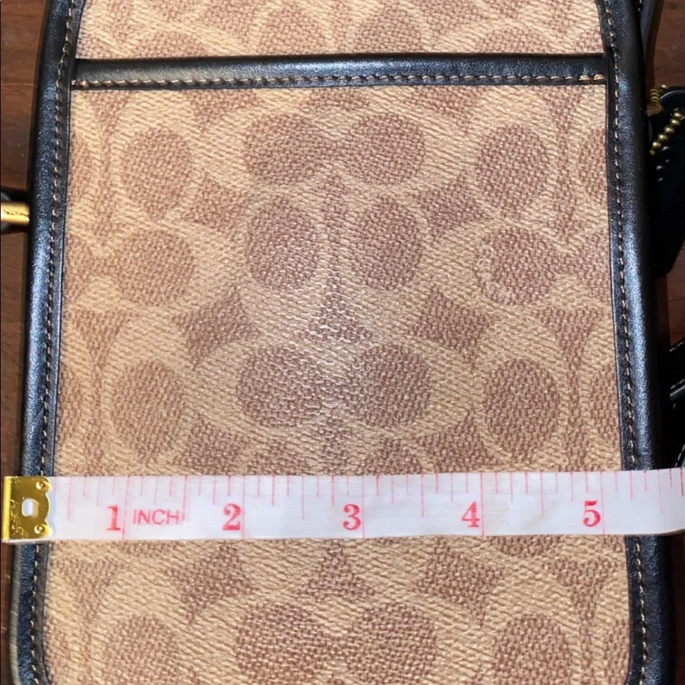 Coach Signature Canvas Crossbody Bag in Tan and Black